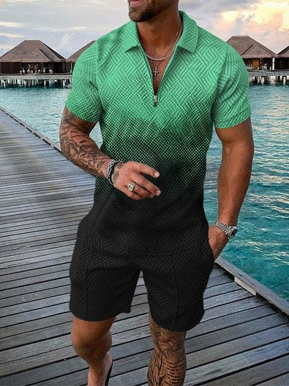 Completo Tempo Libero Uomo Due Pezzi con Stampa Casual