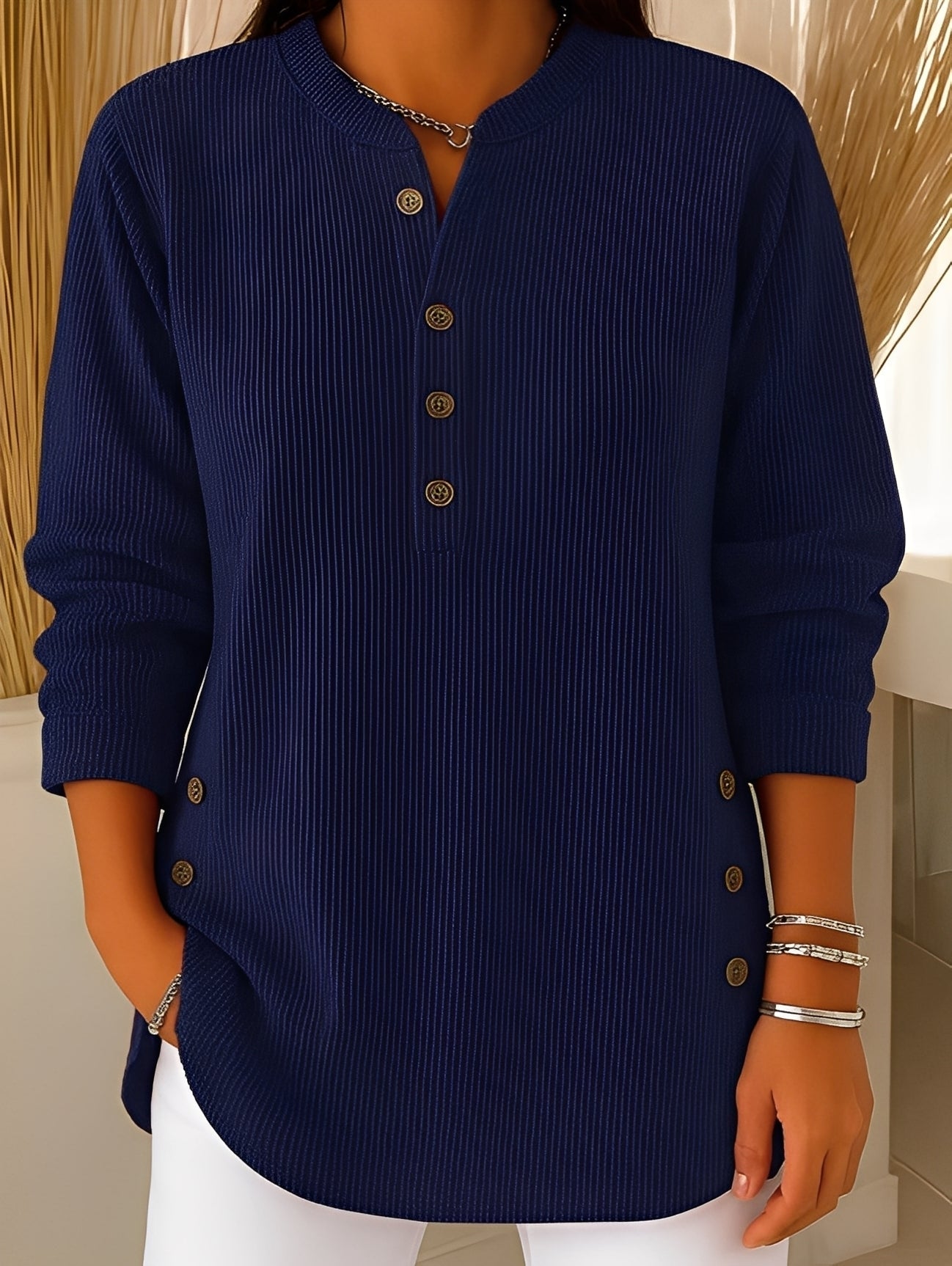 Maglione Donna con Bottoni Morbido