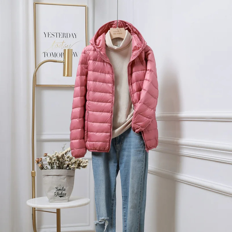 Piumino Donna con Cappuccio e Chiusura Zip