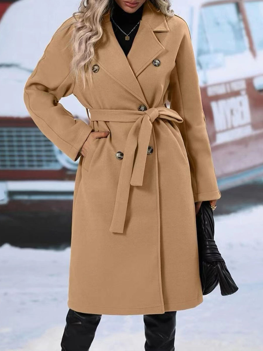 Trenchcoat Donna Classico Doppio Bottone Caldo Autunno Inverno - Brentozzi