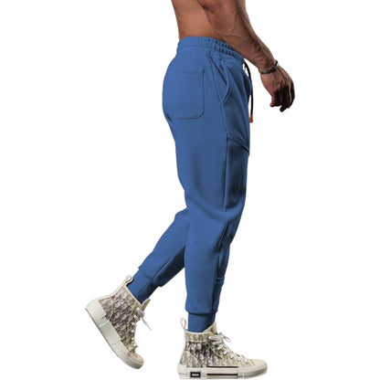 Pantaloni Jogging Uomo Fleece Leggero Cargo Taglio Tapered