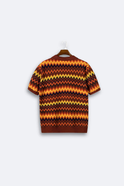 Maglione Donna Retro Motivo Zigzag Vestibilità Classica