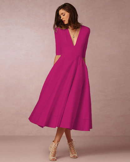 Abito Maxi Donna Scollo a V Elegante