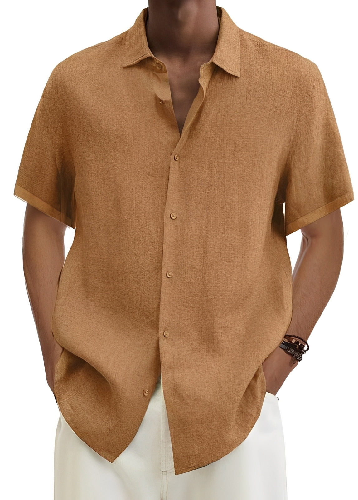 Camicia Uomo Cotone Bottoni Vestibilità Larga