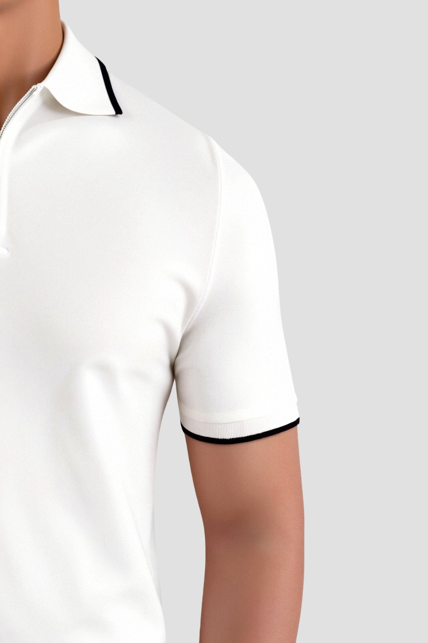 Polo Uomo Classica con Zip e Dettagli a Contrasto