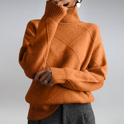Maglione Donna Oversize Collo Alto Manica Lunga