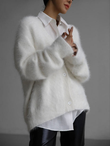 Cardigan Unisex in Maglia Vegana Manica Lunga