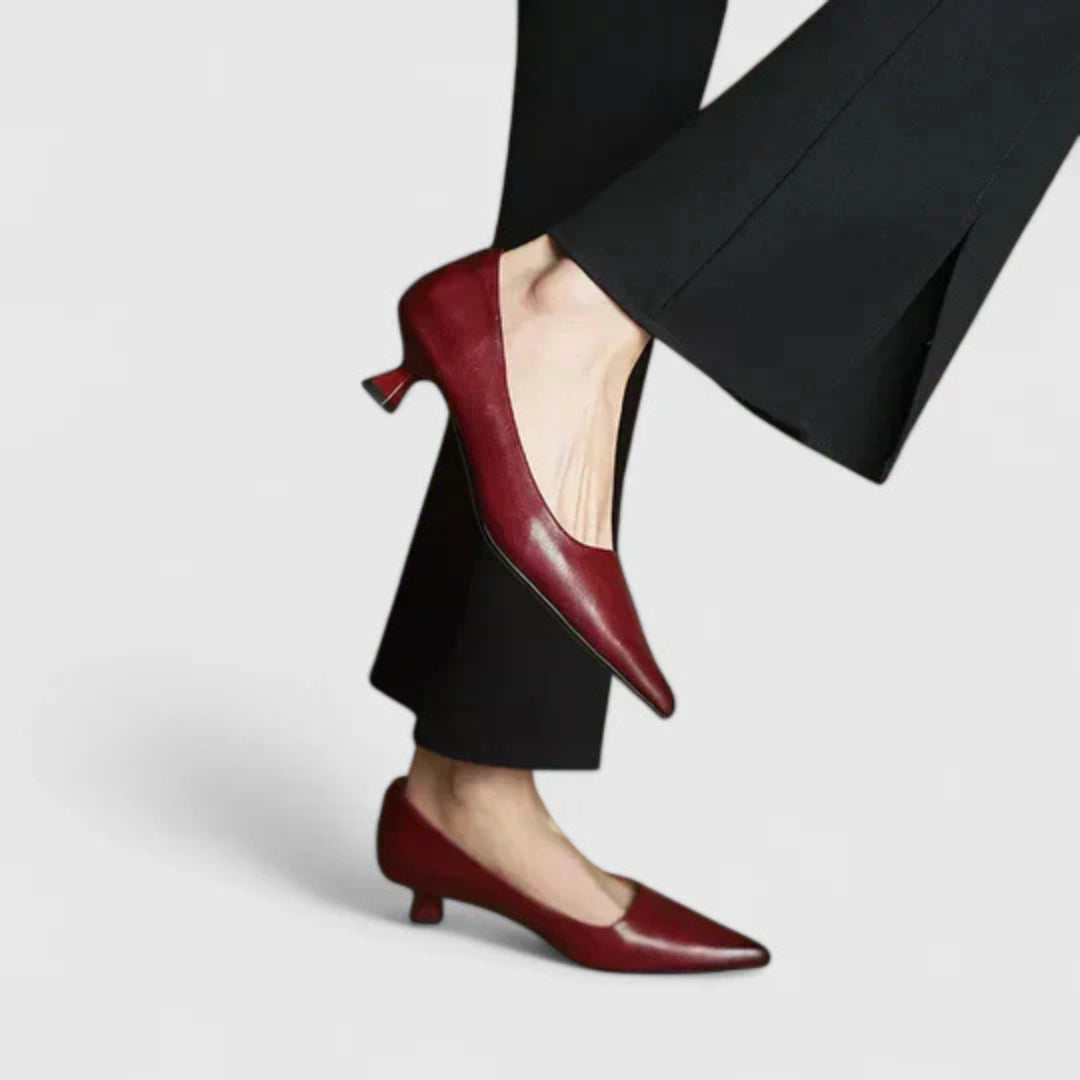 Décolleté Donna in Pizzo Tacco Basso Punta Stretta