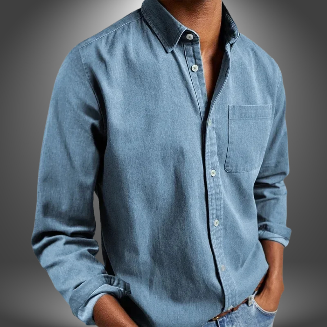 Camicia Uomo Manica Lunga con Tasca sul Petto
