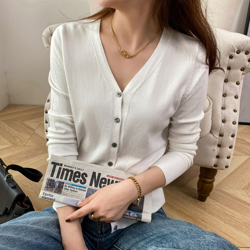 Maglione Donna Elegante con Bottoni Slim Fit