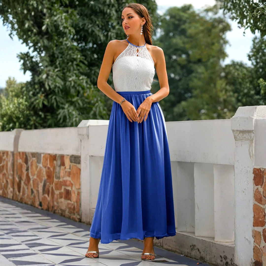 Abito Maxidress Donna Scollo a Halter Elegante