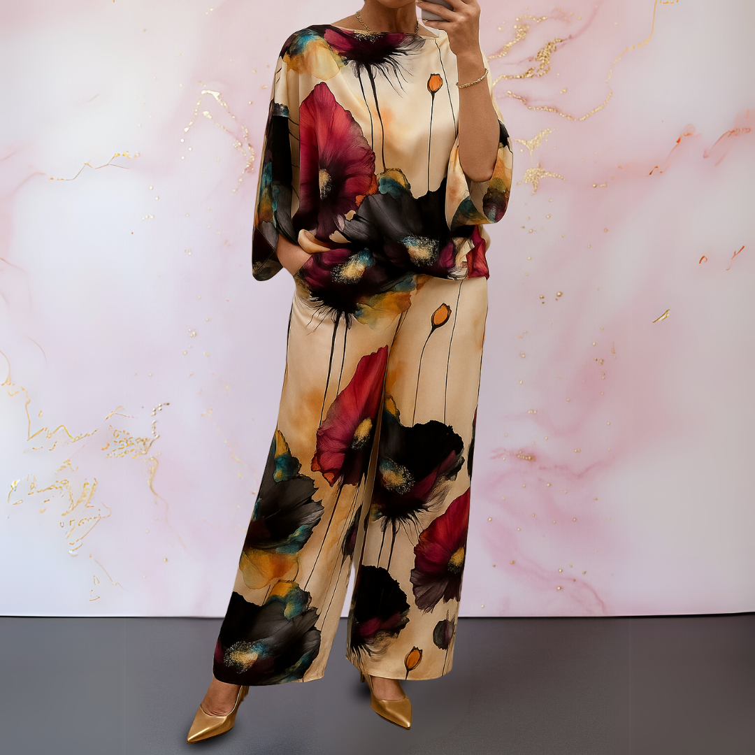 Completo Donna in Satin Due Pezzi Elegante