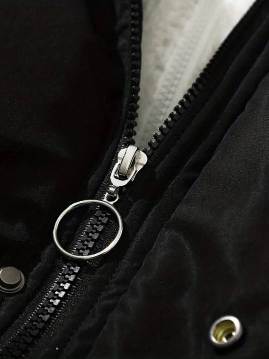 Giacca Uomo Imbottita Piuma con Chiusura Zip Calda
