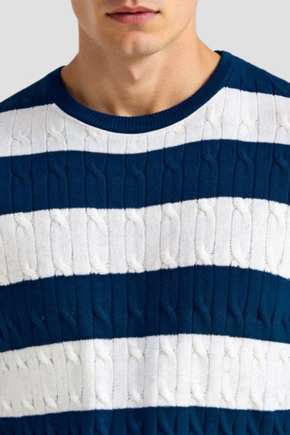 Maglione Uomo a Righe Manica Corta Morbido