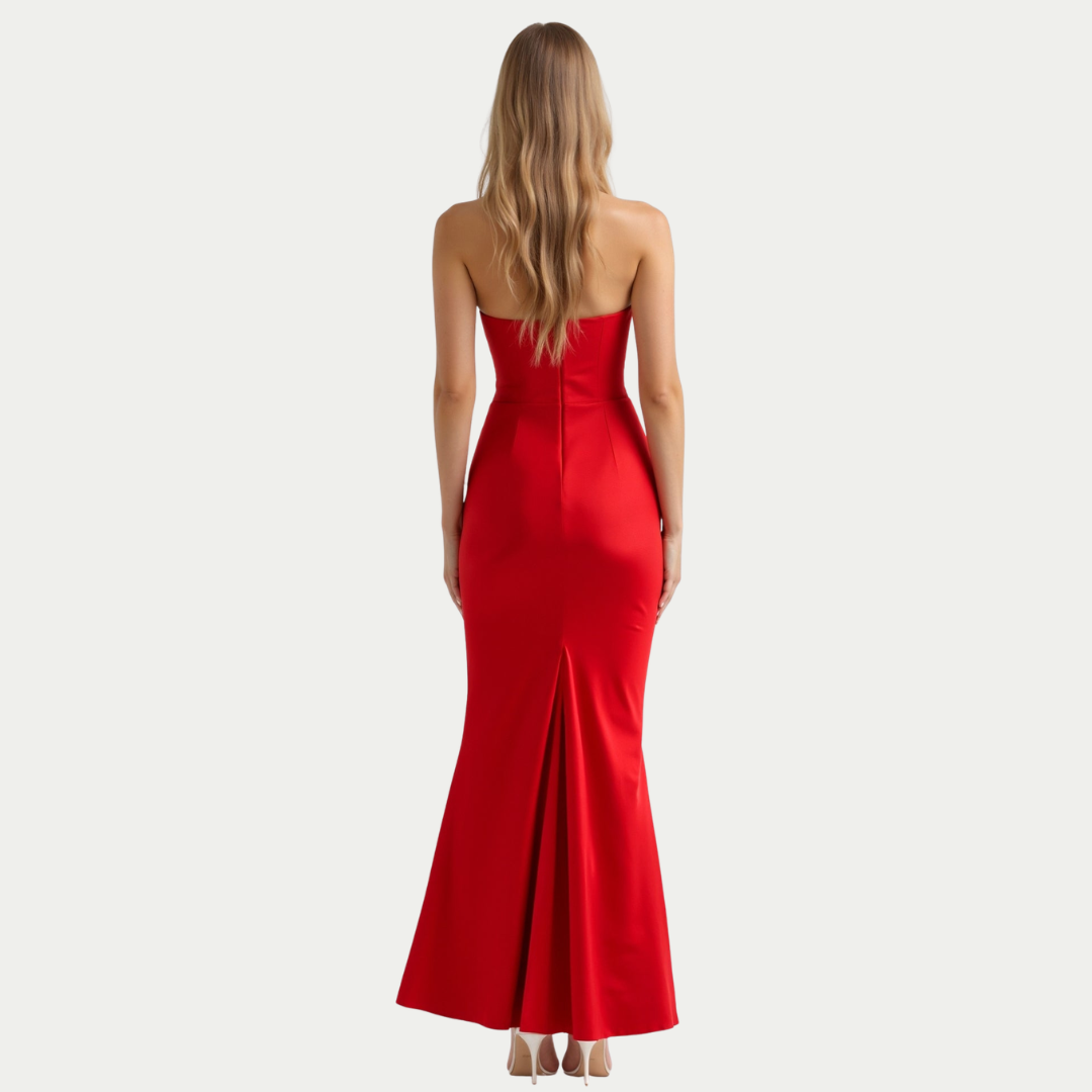 Abito Maxi Donna Cerimonia Svasato Elegante