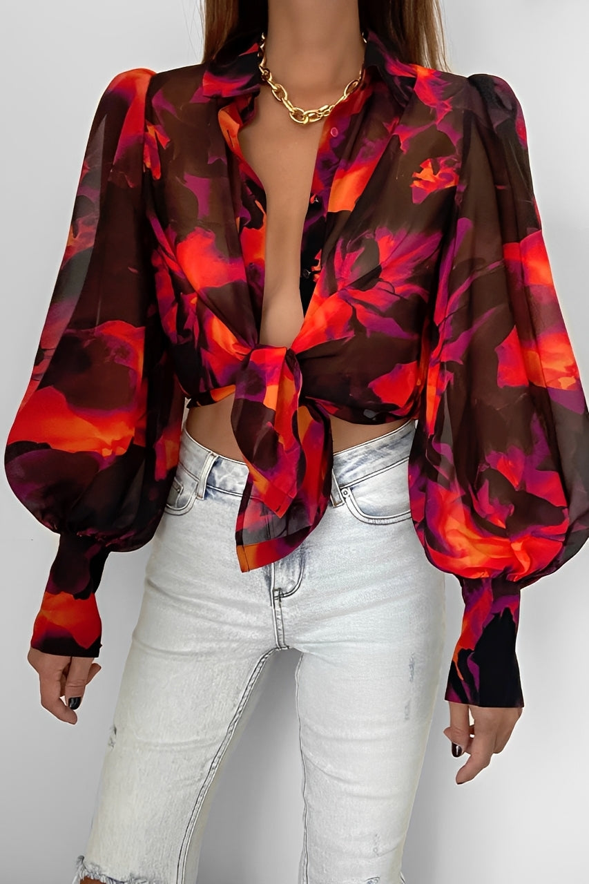 Blusa Donna con Maniche a Palloncino Elegante - Brentozzi