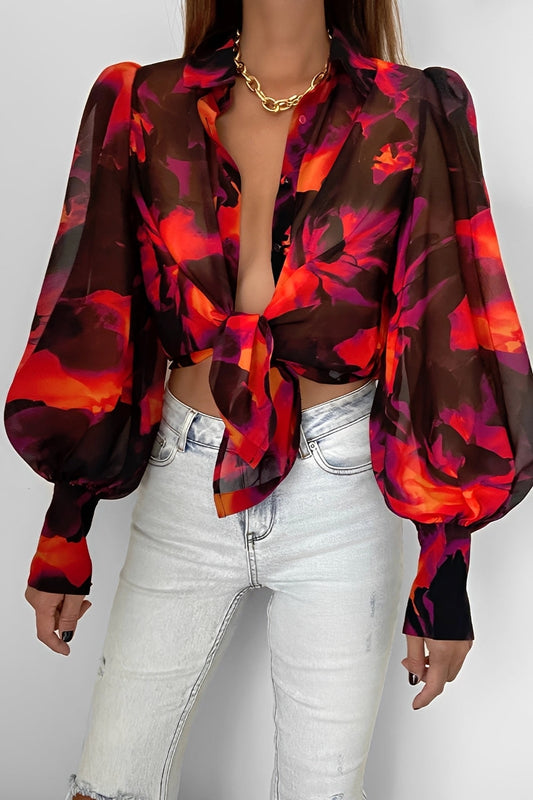 Blusa Donna con Maniche a Palloncino Elegante - Brentozzi