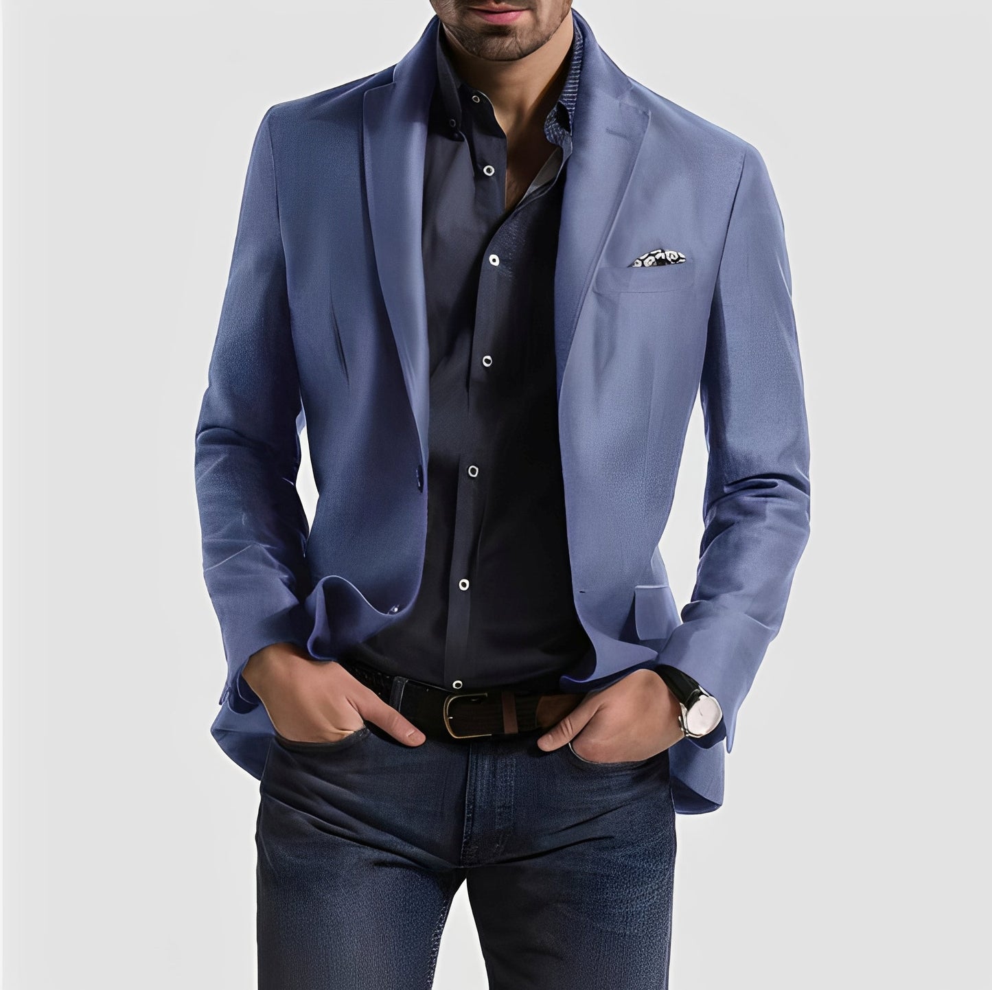 Blazer Uomo Elegante Doppio Bottone Slim Fit