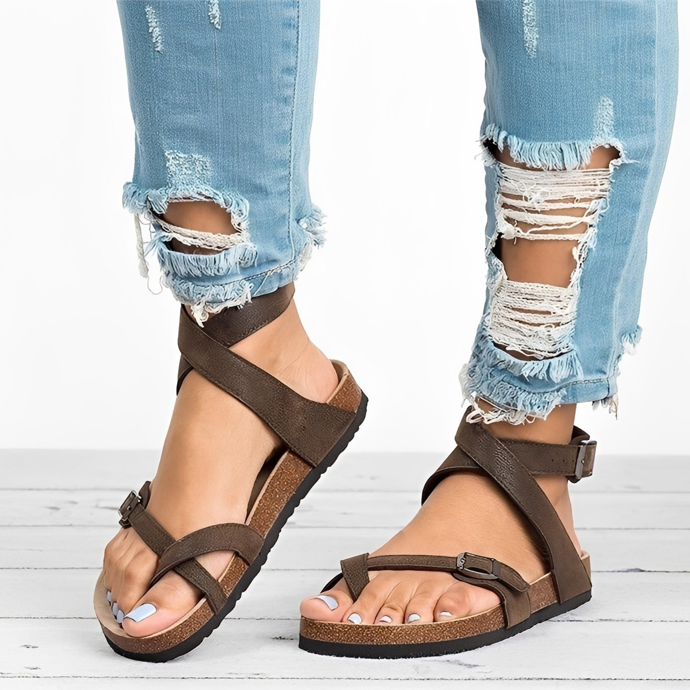Sandali Donna Romani Bassi Stile Casual