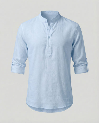 Camicia Uomo Lino Collo Classico