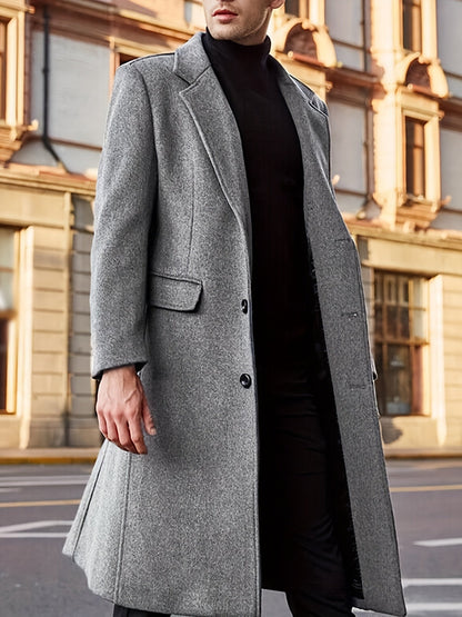 Trenchcoat Uomo Stile Elegante Business Autunno Inverno