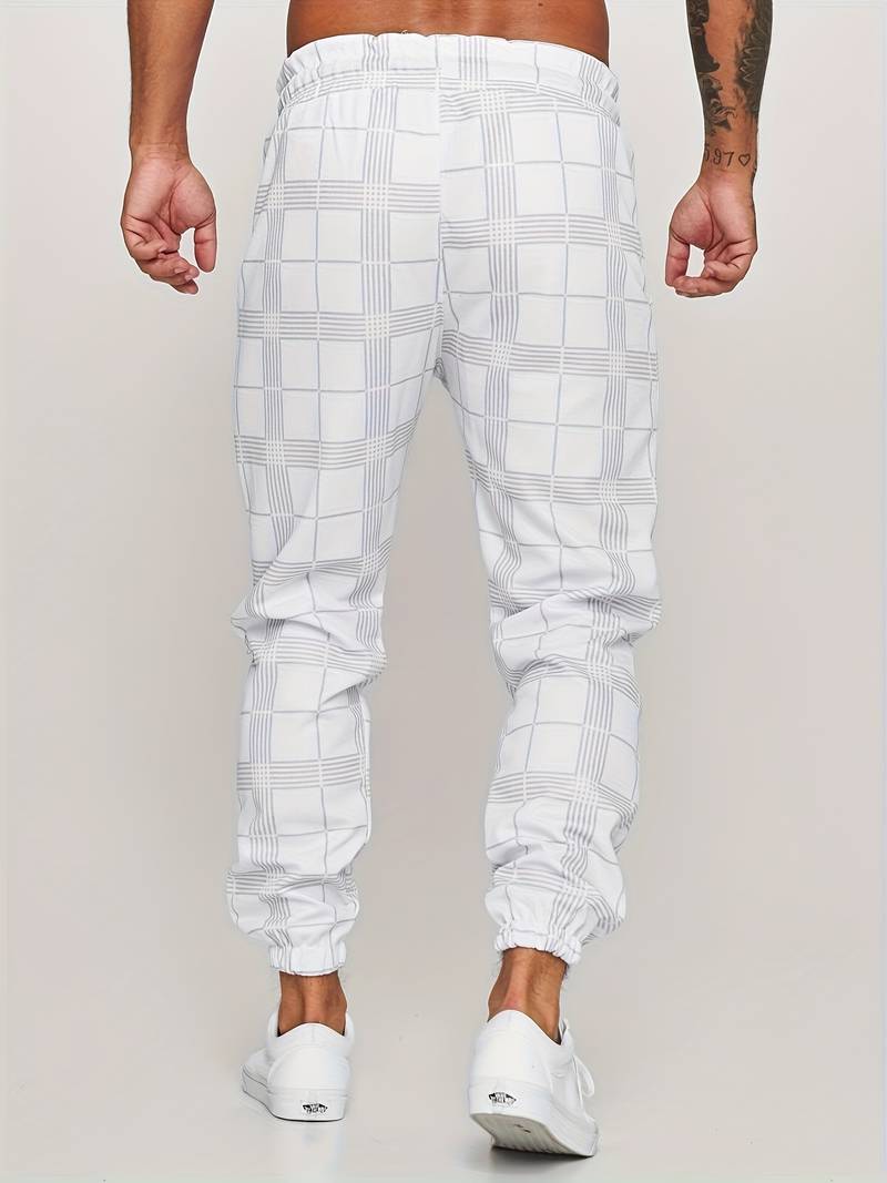 Pantaloni Jogging Uomo con Motivo a Quadri Comfort