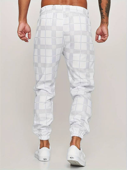 Pantaloni Jogging Uomo con Motivo a Quadri Comfort