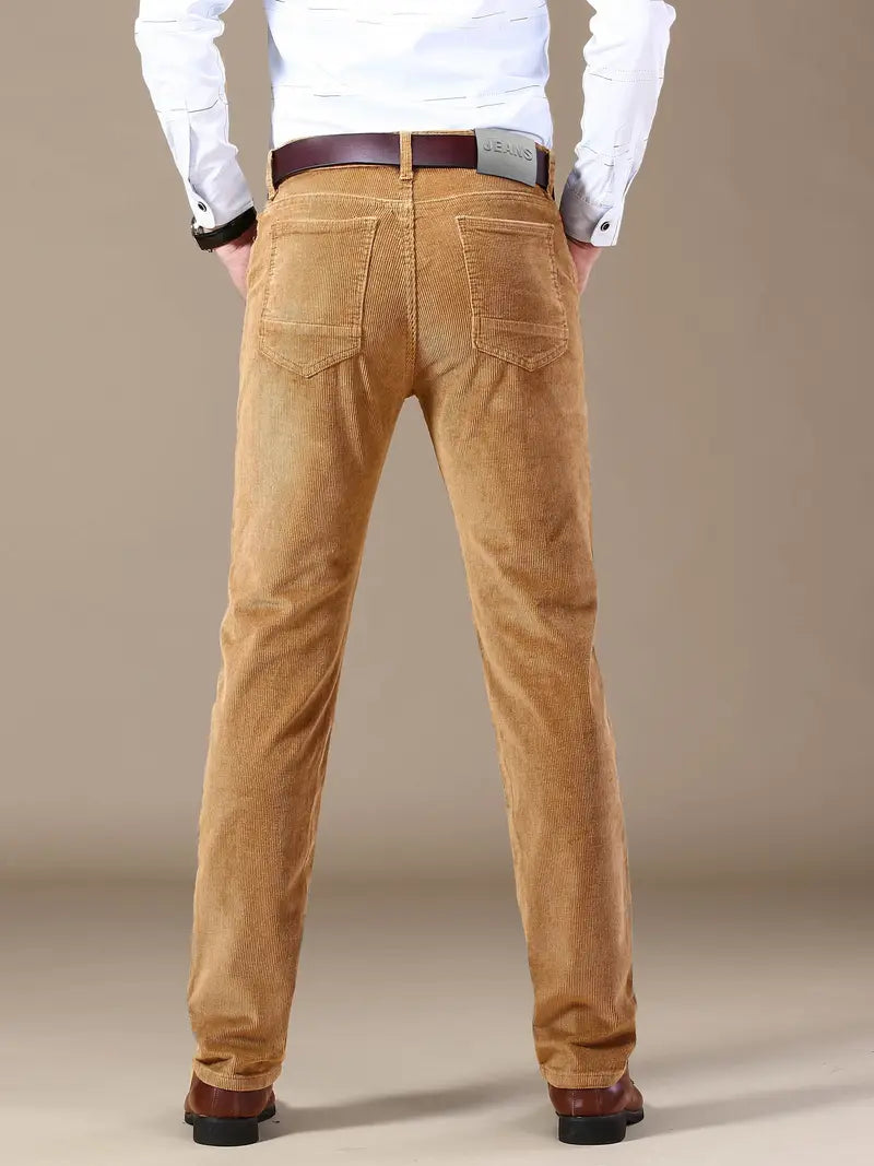 Pantaloni Uomo Taglio Dritto Apertura Frontale