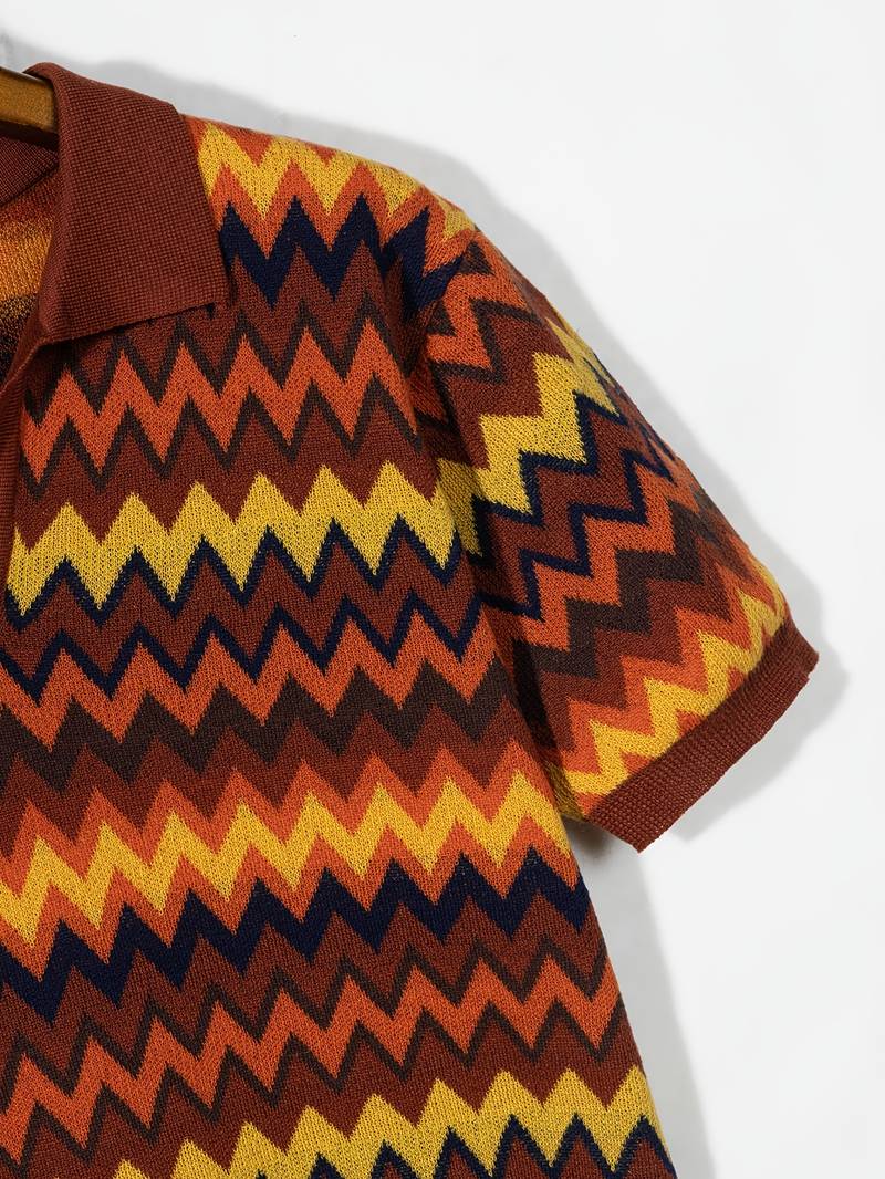 Maglione Donna Retro Motivo Zigzag Vestibilità Classica