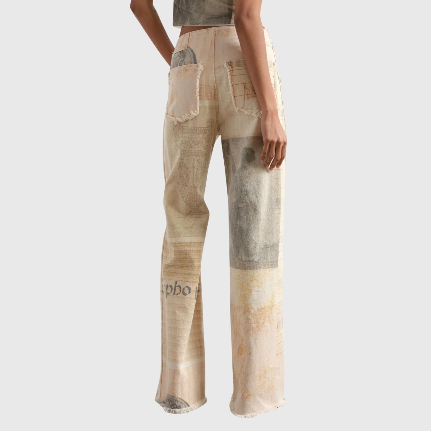 Jeans Donna Vintage Vita Alta Stampa