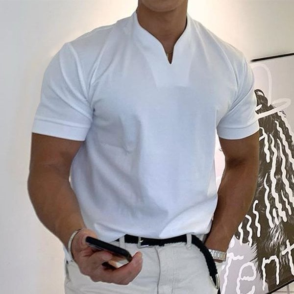 Polo Uomo Manica Corta Collo Alto