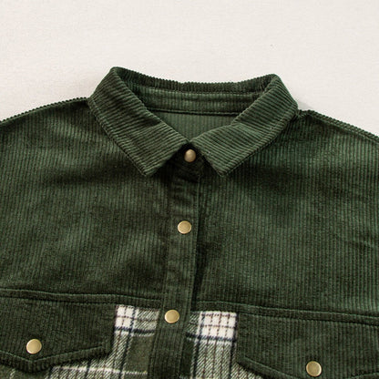 Camicia Donna a Quadri Cotone Manica Lunga Bottoni