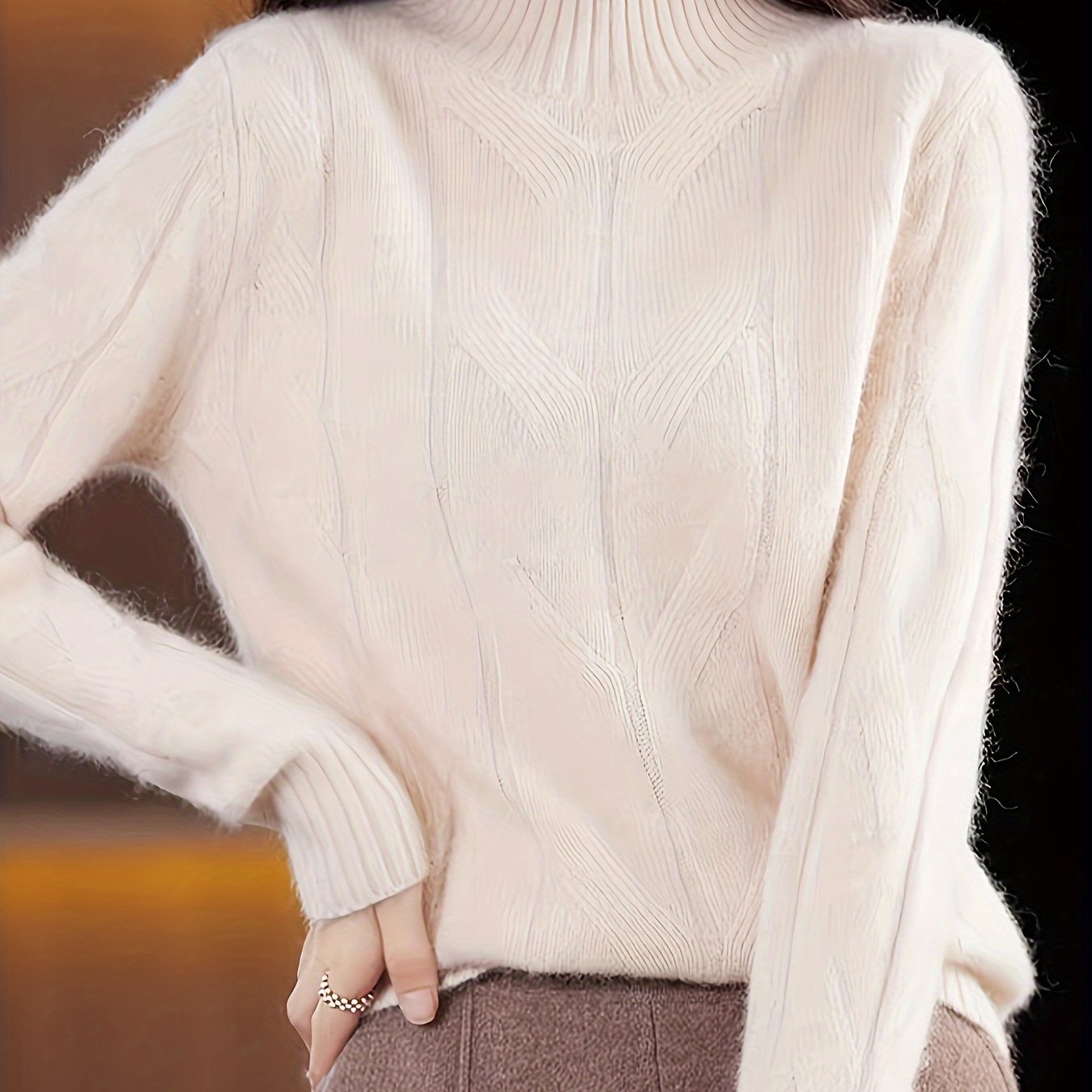 Maglione Donna in Maglia Morbida Stile Retrò