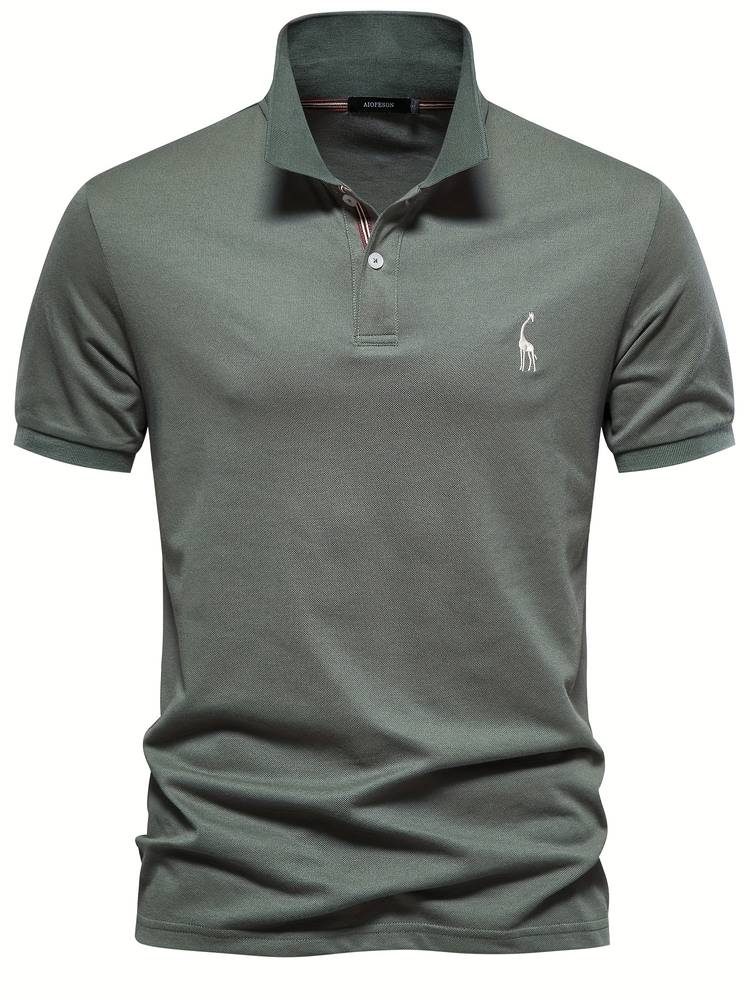 Polo Uomo Slim Fit Dettagli Sottile Colletto Classico