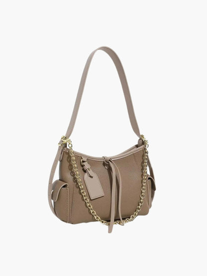 Borsa a Tracolla Donna in Pelle con Catena Decorativa