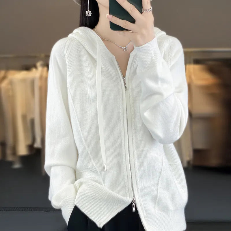 Cardigan Donna Caldo in Maglia Morbida Manica Lunga