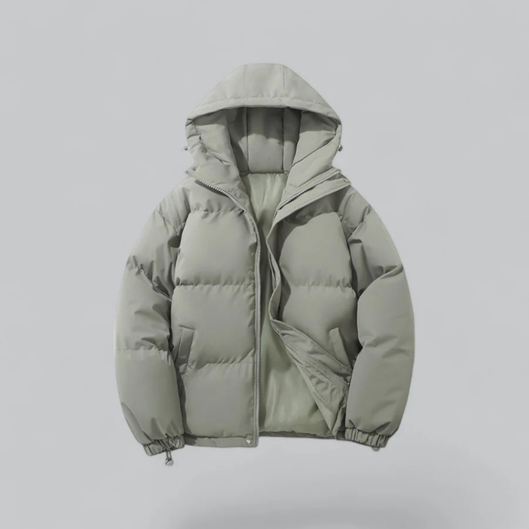 Giacca Invernale Uomo con Cappuccio e Chiusura Zip