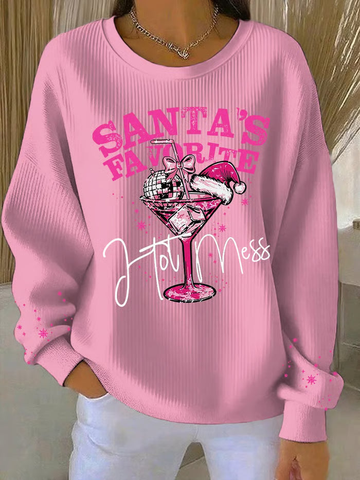 Maglione Donna con Stampa Natalizia Festiva