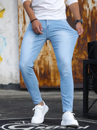Jeans Skinny Uomo in Denim Stretch Comfort Fit