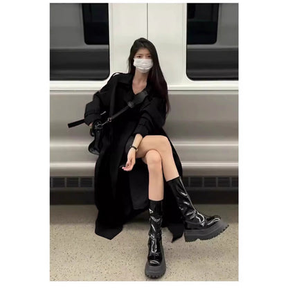 Trench Coat Donna Doppio Petto Lungo Classico