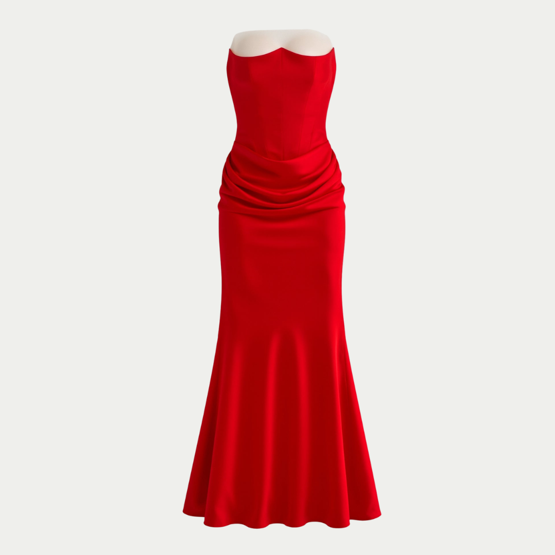 Abito Maxi Donna Cerimonia Svasato Elegante
