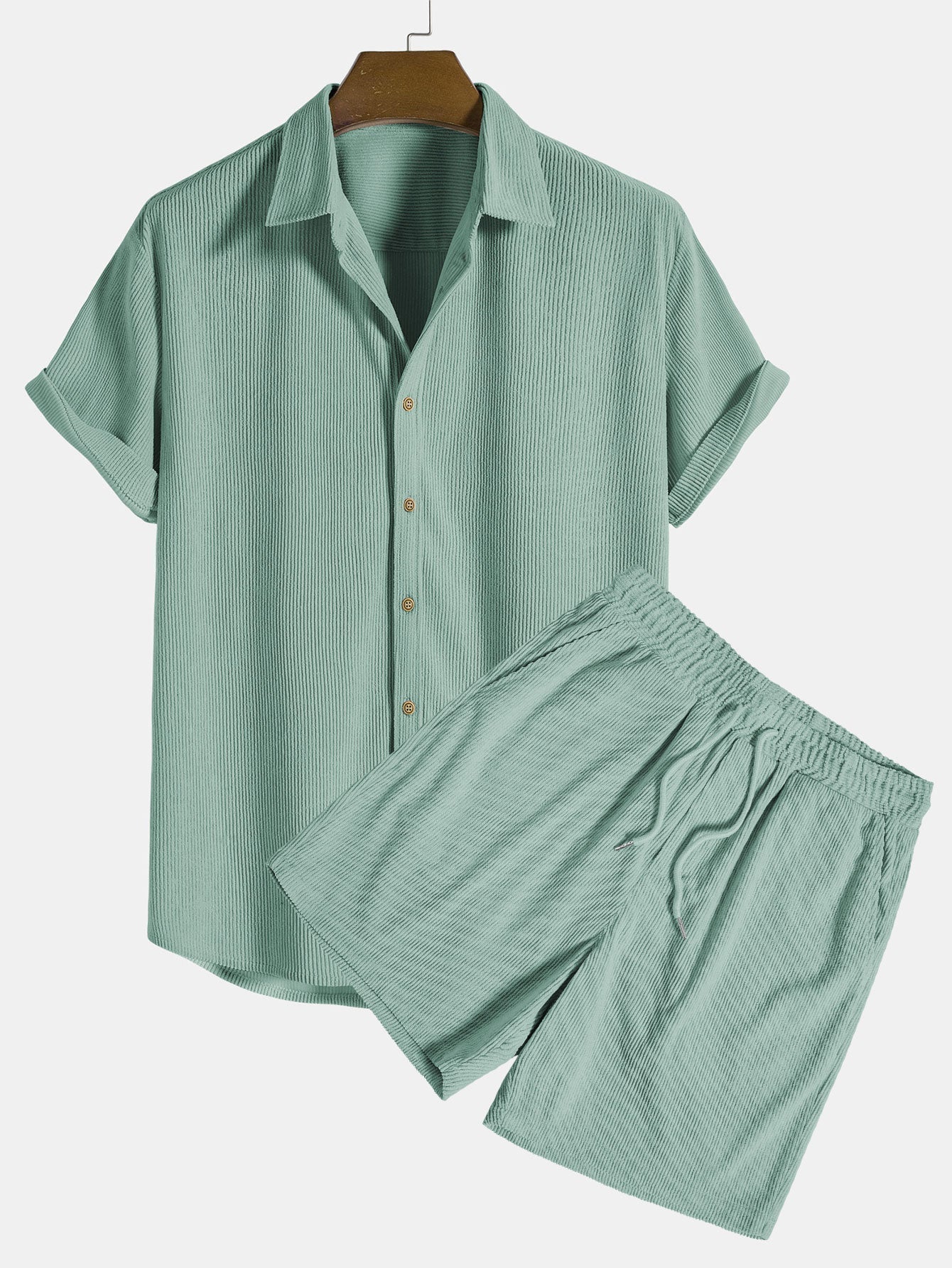 Completo Uomo Estate Camicia e Pantaloncini Leggeri