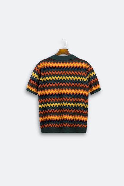Maglione Donna Retro Motivo Zigzag Vestibilità Classica
