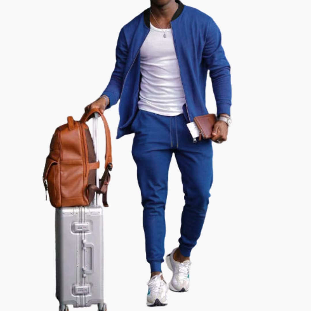 Tuta Sportiva Uomo con Zip Vestibilità Regolare