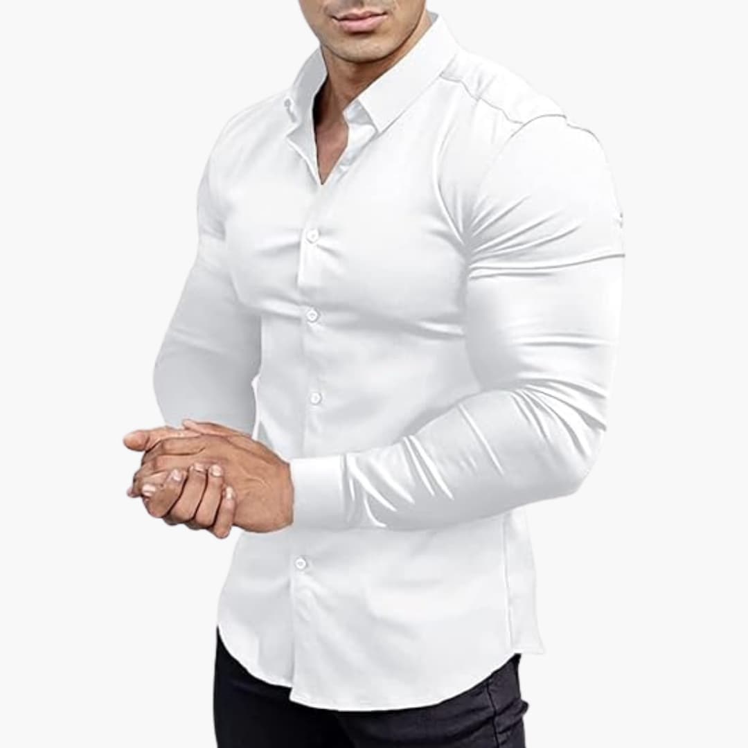 Camicia Uomo Classica Manica Lunga Slim Fit
