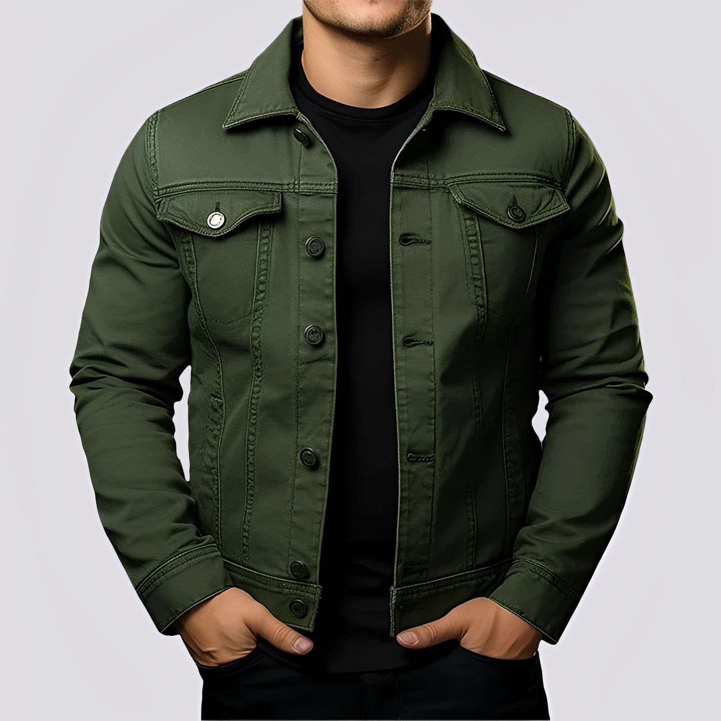 Giacca Jeans Uomo Vintage Denim Resistente