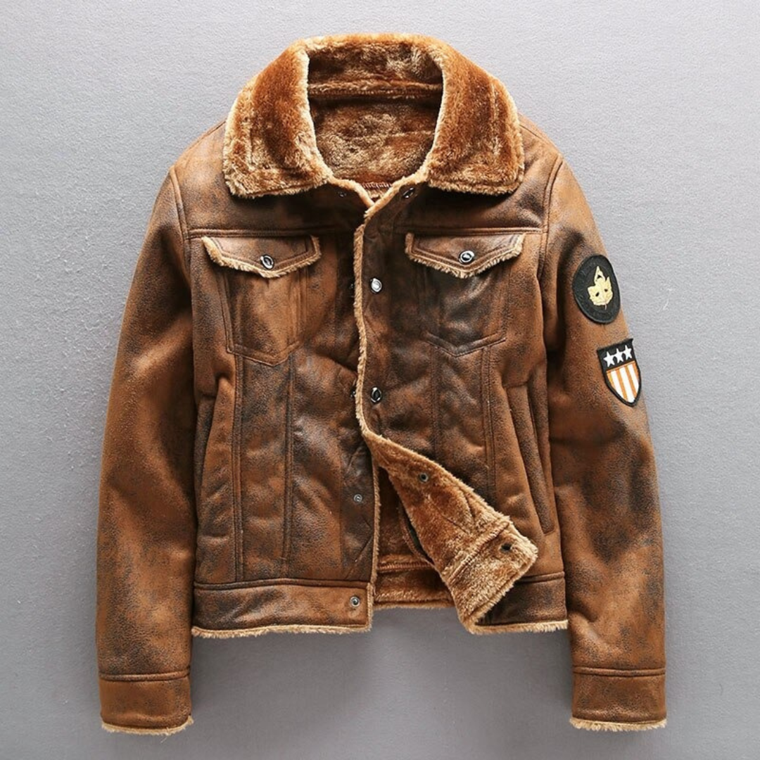 Giacca Biker Uomo in Ecopelle con Tasche Stile Comodo