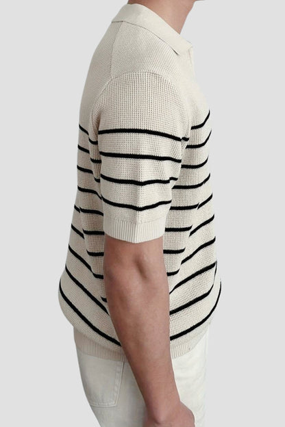 Polo Uomo a Righe Manica Corta Classico Versatile