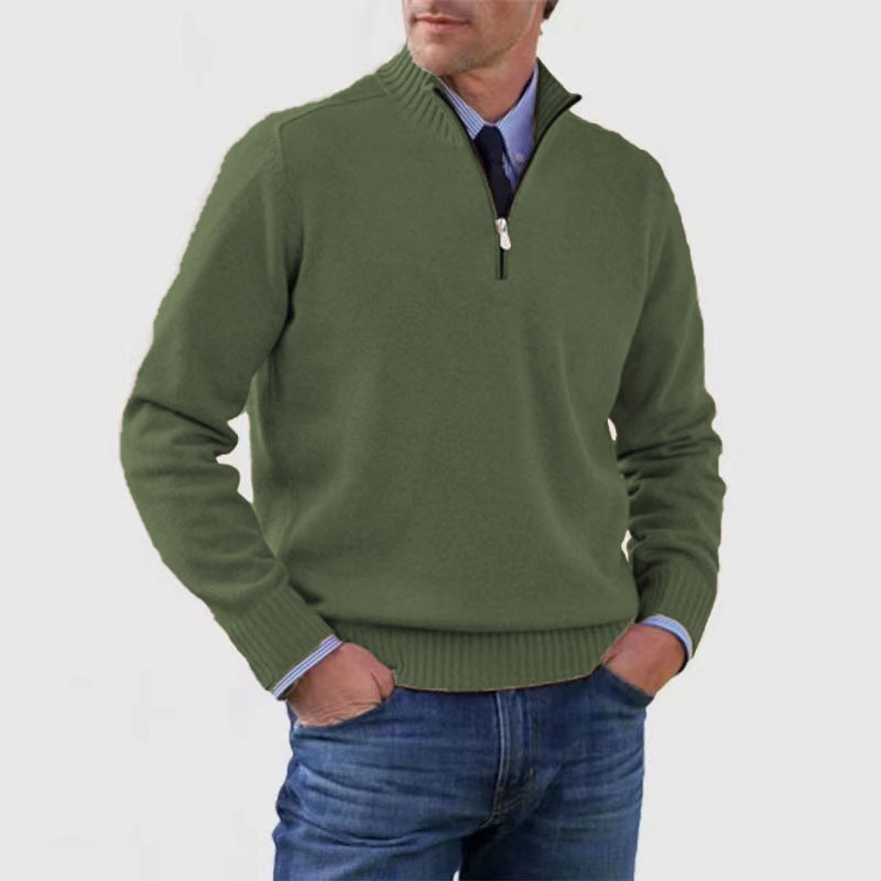 Maglione Uomo con Mezza Zip Caldo e Confortevole Stile