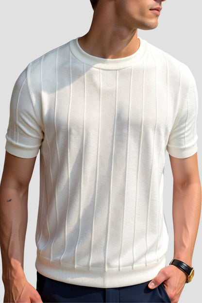 T-shirt Uomo Cotone Heavy Girocollo a Righe